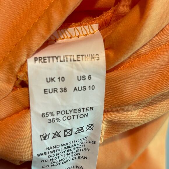 Pretty Little Thing Orange Sherbet Cropped Camisole Top - size 6 - Picture 5 of 5